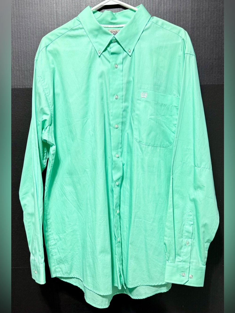 Cinch Men's Solid Classic Fit Mint Green Button-Down Western Shirt Size Large
